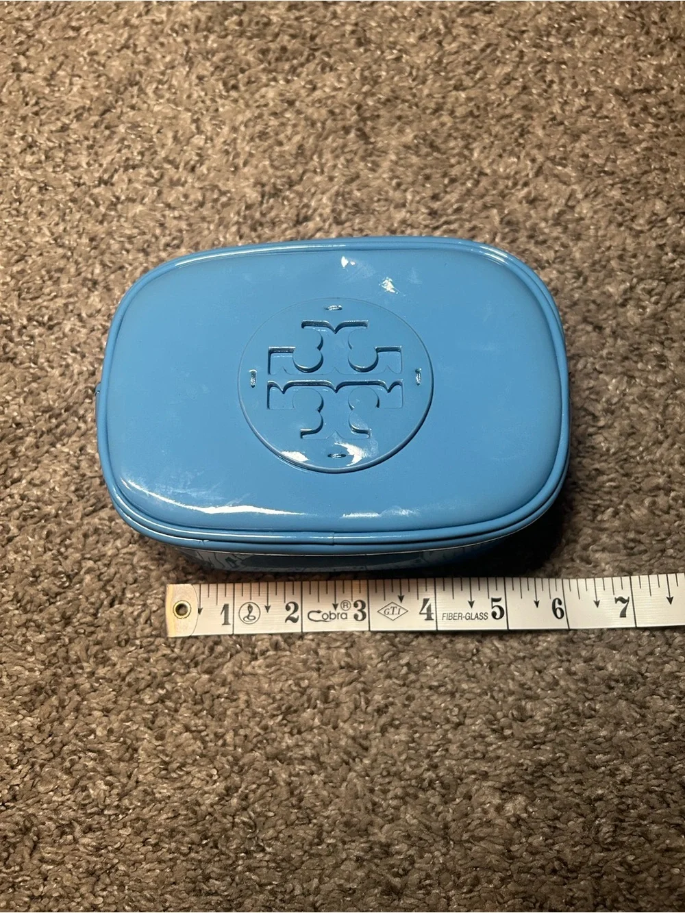 Tory Burch Light Blue Logo Cosmetic Case